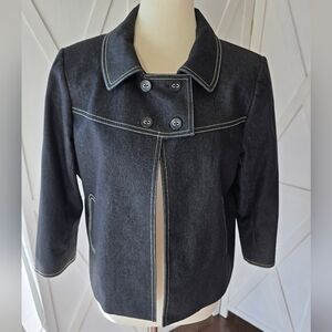Vintage Vesti Women's Black Long-Sleeve Denim Jacket